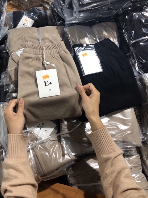 (ảnh thật +video) quần baggy dạ nữ cạp cúc chun lưng | BigBuy360 - bigbuy360.vn