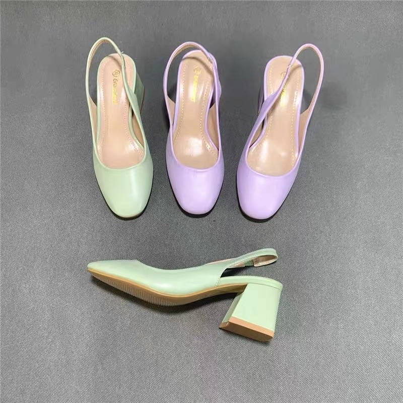 Giày búp bê pastel gót vuông Graceland hàng XK