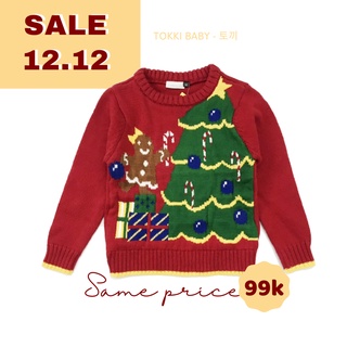 Áo len cây thông noel nền đỏ dư xịn