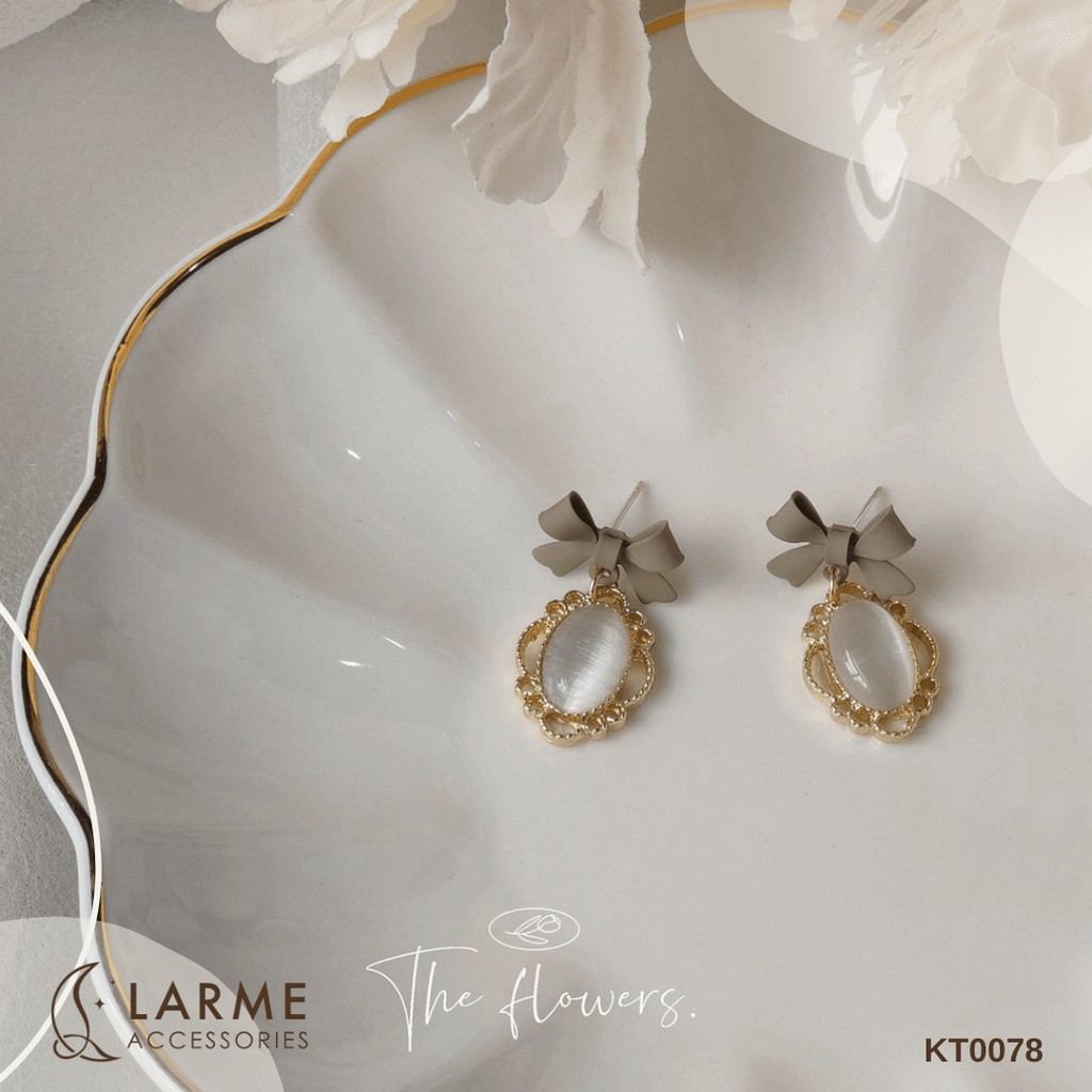 Khuyên tai, bông tai nơ tiểu thư hàn xẻng Larme Accessories - KT0078