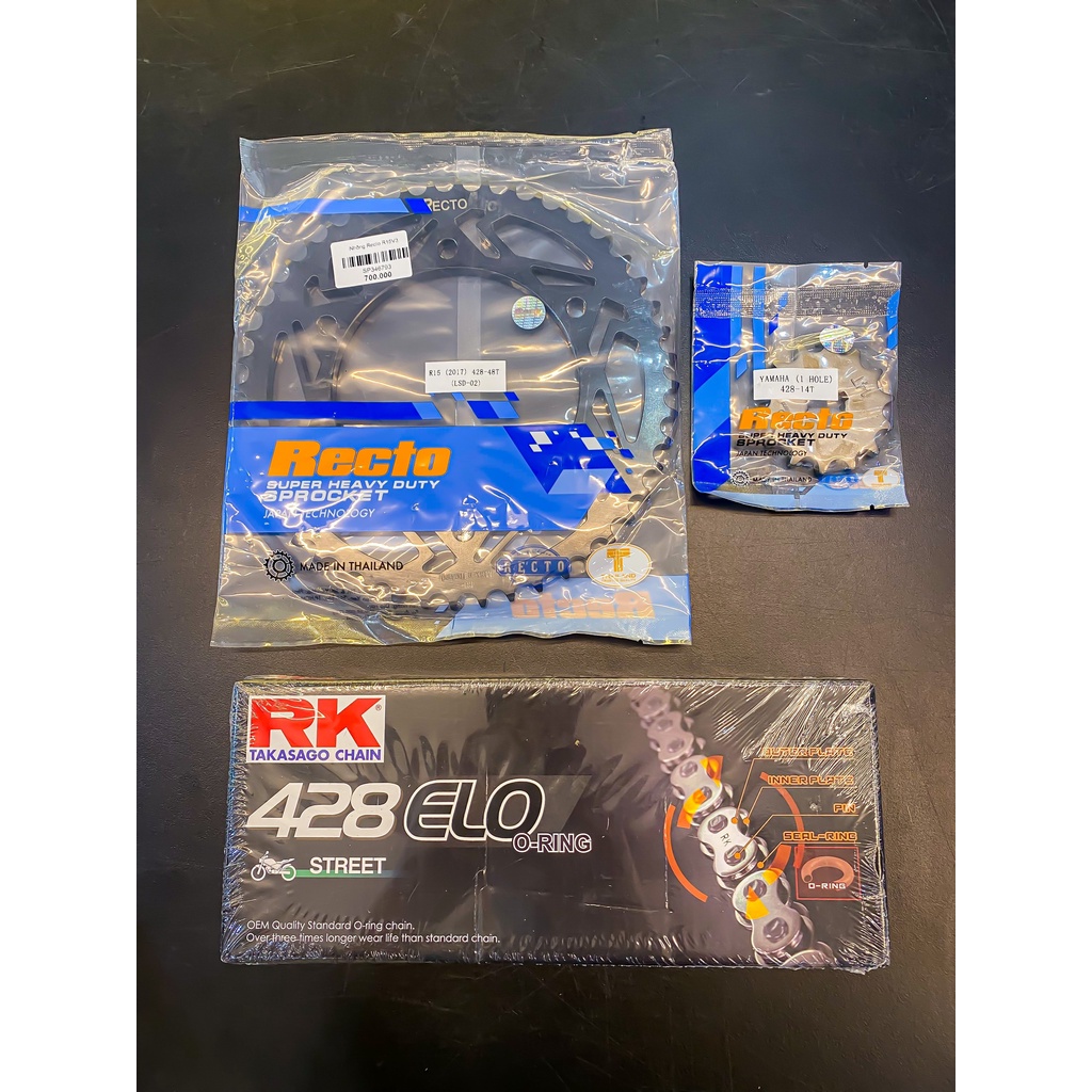 Nhông xích Yamaha R15v3 / XSR155 / MT15 đến từ các thương hiệu Recto - X1r . Kèm xích phớt cao su của RK - X1R,