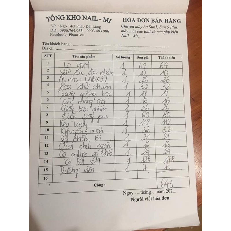 Combo phụ kiện, dụng cụ nail mi