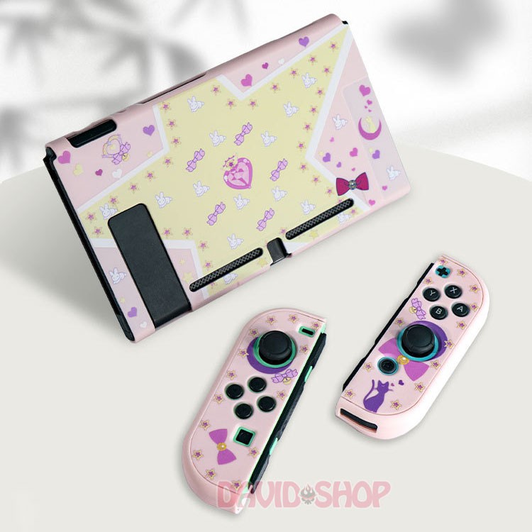 Bộ ốp thân máy &amp; case Joy-Con Sailor Moon hãng Akitomo cho Nintendo Switch