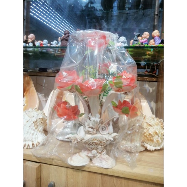 CHẬU HOA TRANG TRÍ HANDMADE LÀM TỪ VỎ ỐC THIÊN NHIÊN