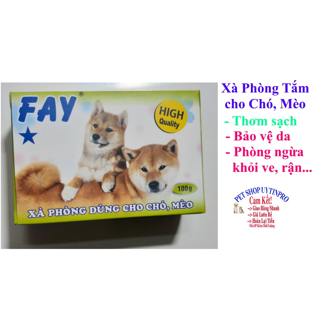 XÀ PHÒNG TẮM CHO THÚ CƯNG CHÓ MÈO Fay 1 Sao Thơm sạch Bảo vệ da khỏi ve rận ký sinh Sản xuất tại Việt nam