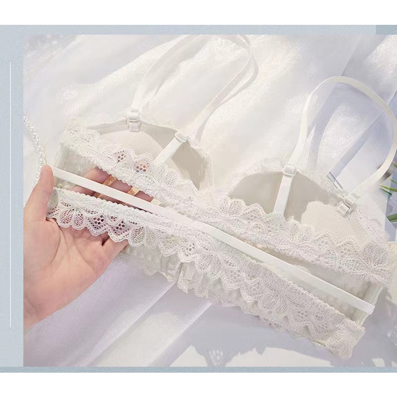 Áo Ngực Không Gọng Không Gọng Thép Phối Nút Phía Trước Chống Trượt Cho Nữ