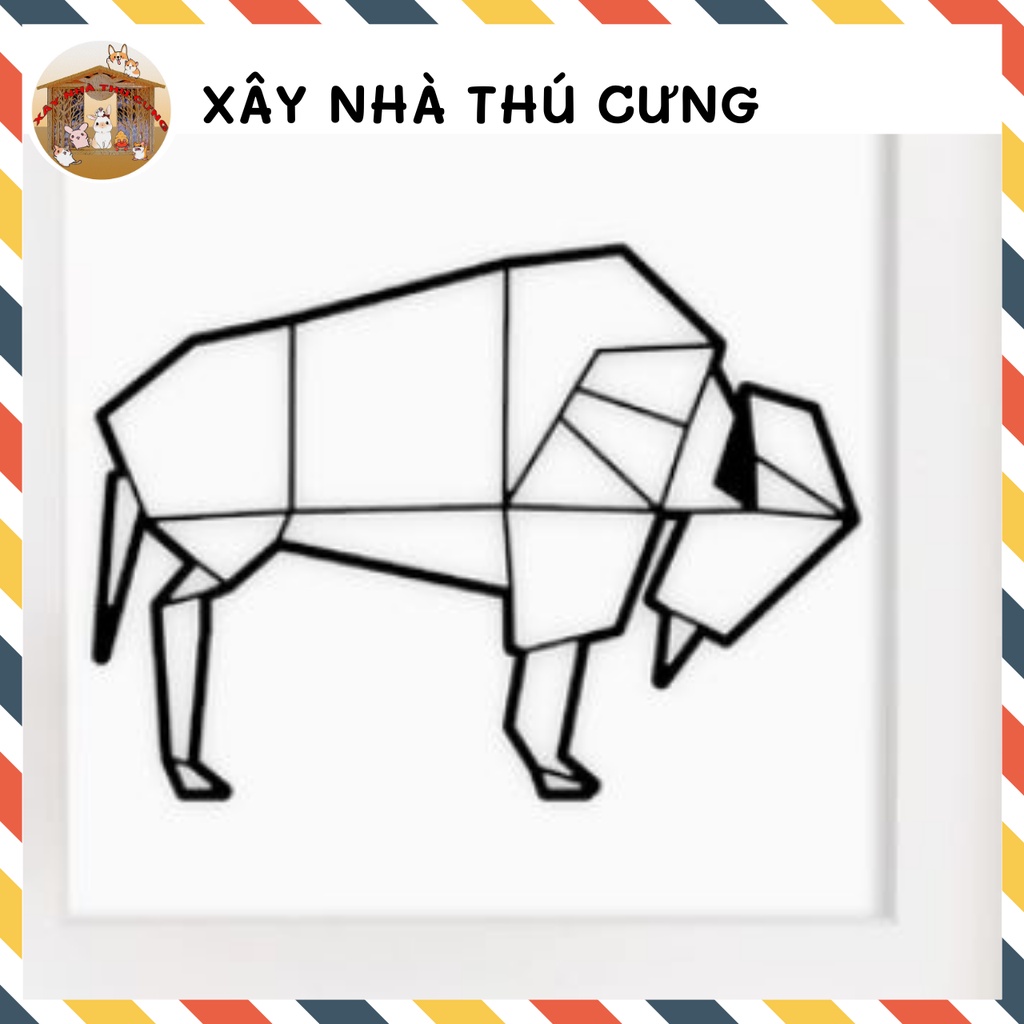 Tranh dán tường dập nổi 3D nhựa cao cấp hình con vật decol - trang trí phòng ngủ, phòng khách, cửa hàng - ms37