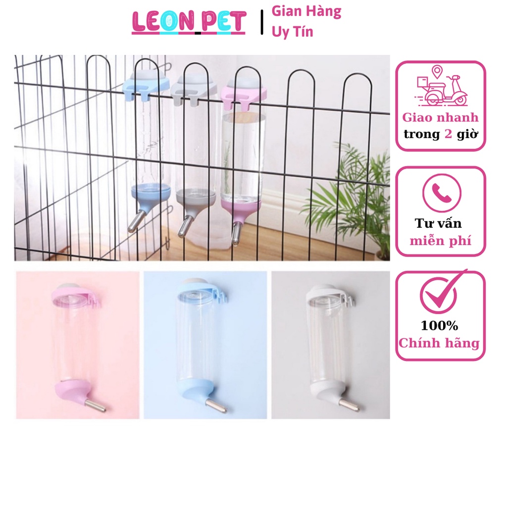 Bình Bi Uống Nước Tự Động Gắn Chuồng Lồng Cho Chó Mèo  - Leon Pet Store