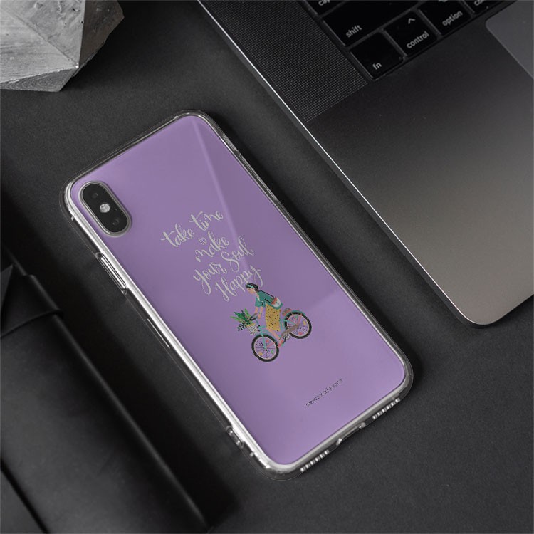 Ốp Lưng Câu nói hay make soul happy nền tím Iphone 7/7Plus/8/8Plus/X/Xs/Xs Max/11/11 Promax/12/12 Promax TXT20210116