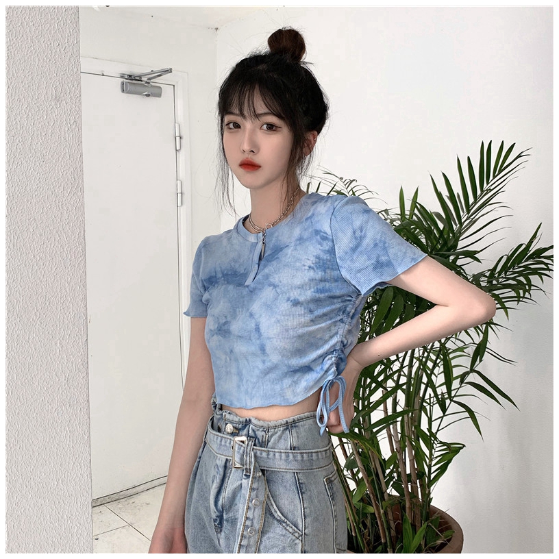 Áo Thun Tay Ngắn Phối Màu Thời Trang Mùa Hè Cho Nữ