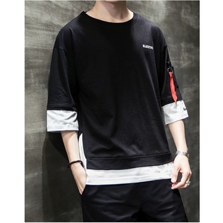 [FREESHIP] Áo thun layer tay lỡ dáng unisex (nam nữ đều mặc được)