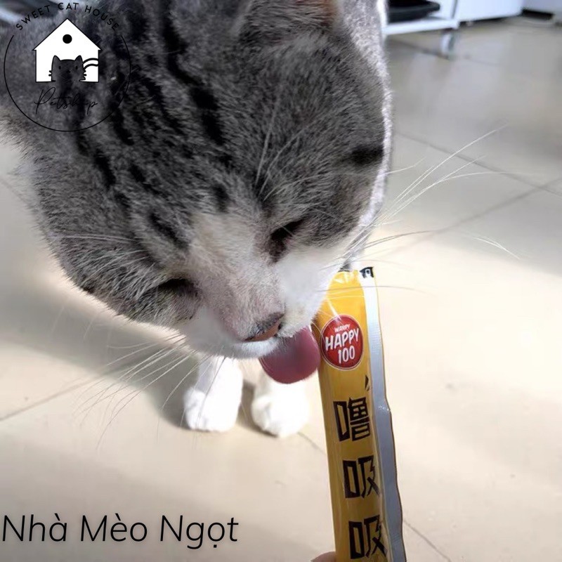 Súp Thưởng Happy 100, thức ăn dinh dưỡng cho mèo | Nhà Mèo Ngọt