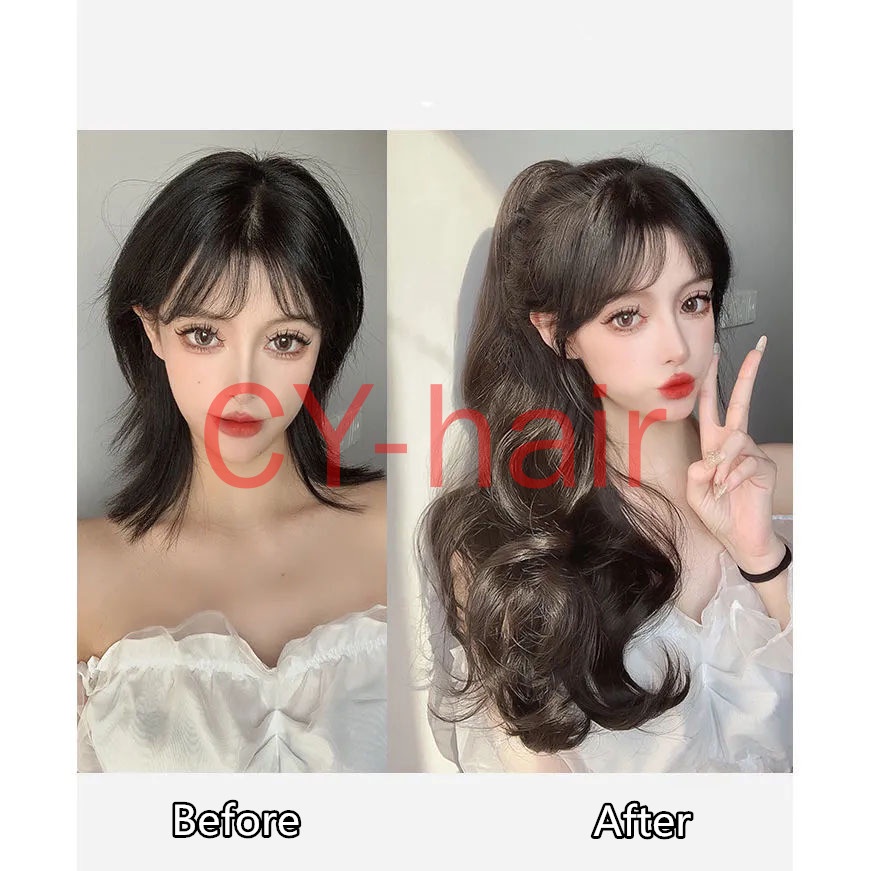 Tóc Giả Đuôi Ngựa Dài Xoăn Gợn Sóng Tự Nhiên Cho Nữ