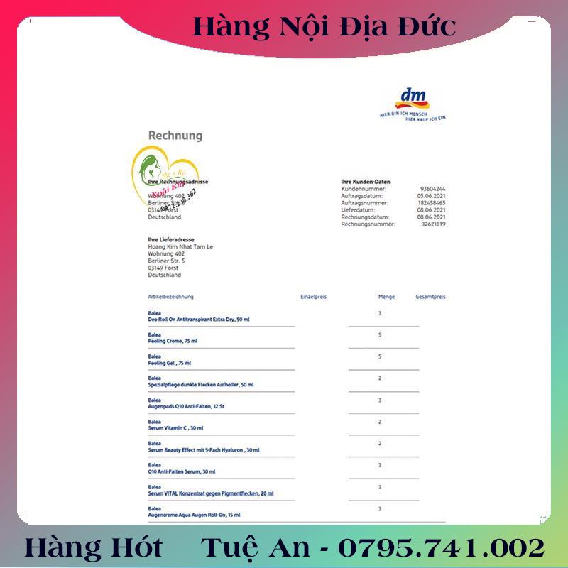Hàng nội địa Đức Đủ Bill]Tẩy da chết mặt Balea 75ml  .