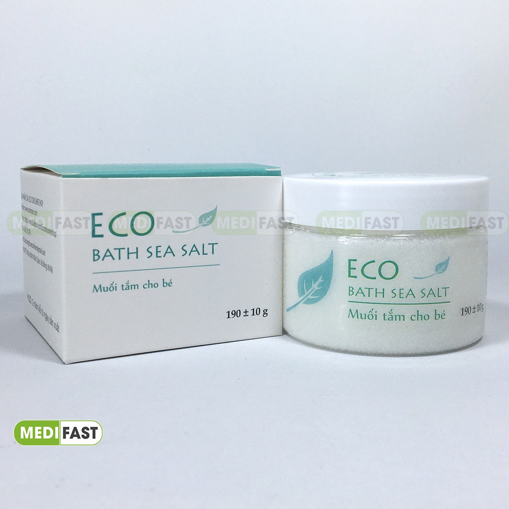 Muối tắm cho bé - Eco Bath Sea Salt - Hộp 200g từ thảo dược tía tô và tinh dầu tràm gió, giảm rôm sẩy, mẩn ngứa cho trẻ