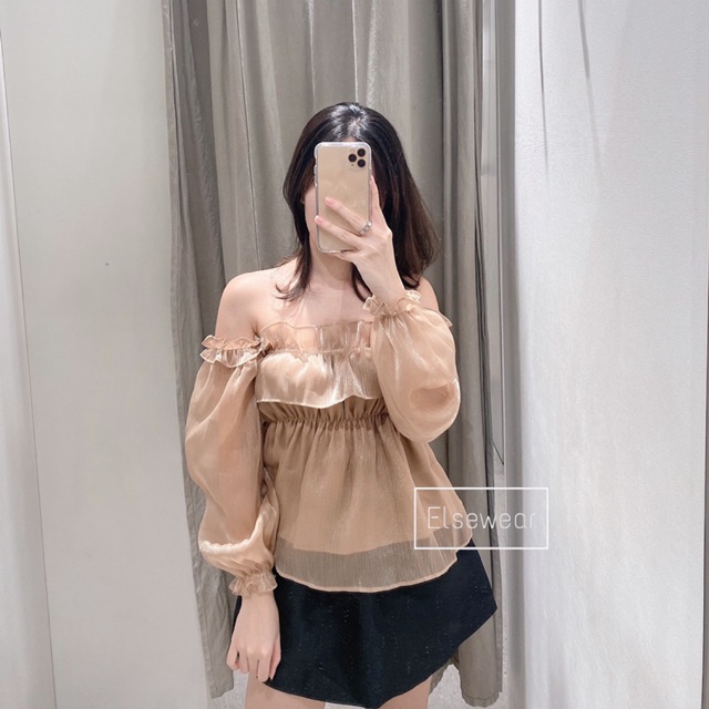 Áo trễ vai bèo dài tay