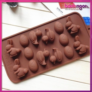 Khuôn Silicon Đổ Thạch, Socola, Kẹo Dẻo Hình Còn Vịt Thỏ