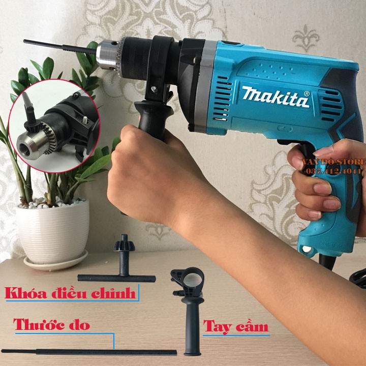 MÁY KHOAN BÚA MAKITA HP 1630 CÔNG SUẤT 710W SỬ DỤNG MŨI KHOAN 16MM, VALI NHỰA SIÊU BỀN