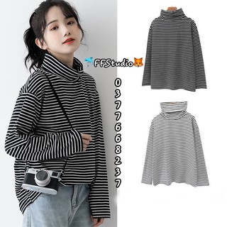 Áo thunn dài tay nữ kẻ sọc, cổ lọ 🌟 siêu đẹp cho mùa thu [ Freeship 50k ]