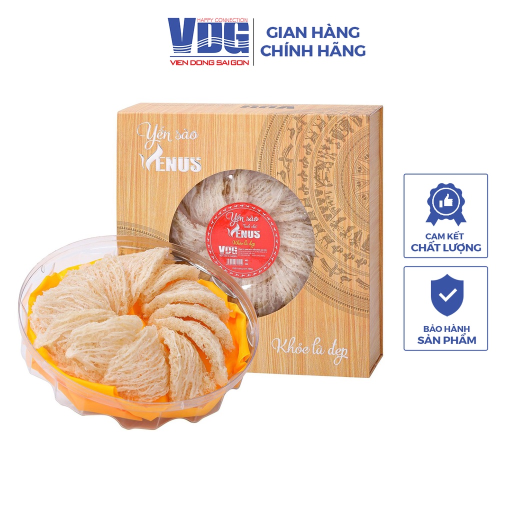 Yến sào tinh chế Venus 50gr tặng đường phèn, táo đỏ, long nhãn - Viễn Đông Sài Gòn