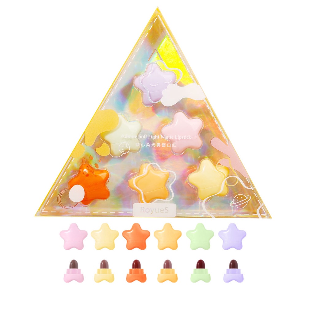 Bộ Son Lì Mini Chống Thấm Nước Lâu Trôi Thiết Kế Hình Viên Con Nhộng