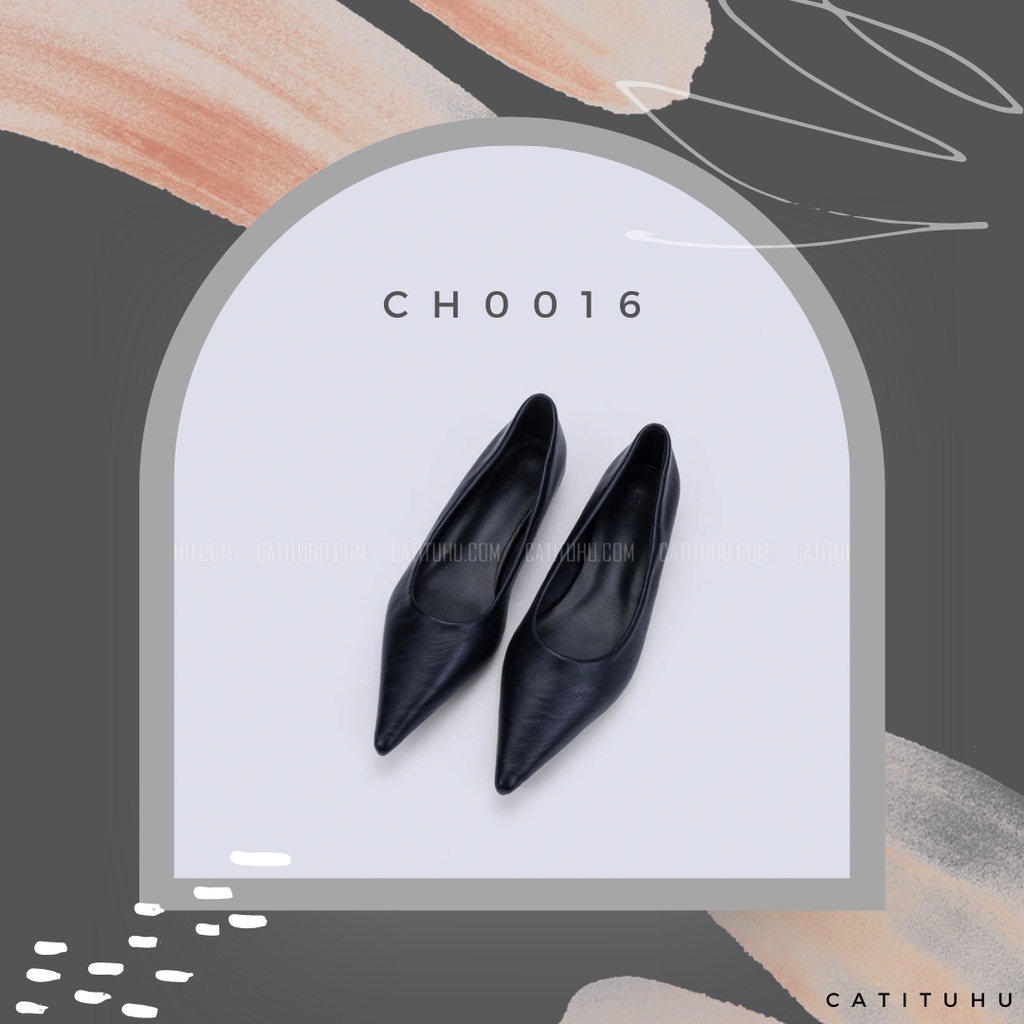 CH0016 - Giày Búp Bê Mũi Nhọn - Màu Đen