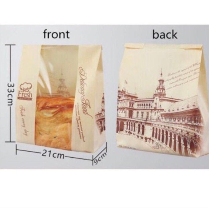 Túi bánh mì hoa cúc loại NGANG 50 cái/xấp