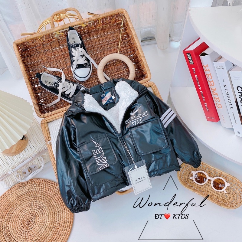 Áo khoác gió lót lông cho bé trai, bé gái từ 8-20kg Kidbabyonline K075