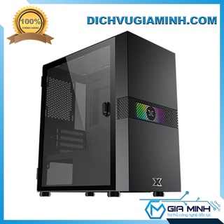 Vỏ case thùng máy tính xigmatek fadil 1f 1 mặt kính cường lực quạt rainbow rgb - hỗ trợ mainboard micro atx