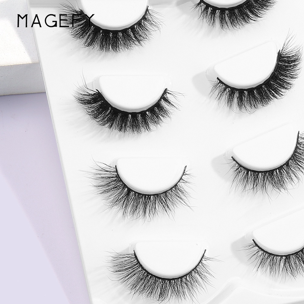 Set 4 cặp lông mi giả MAGEFY dày và cong tự nhiên tái sử dụng được
