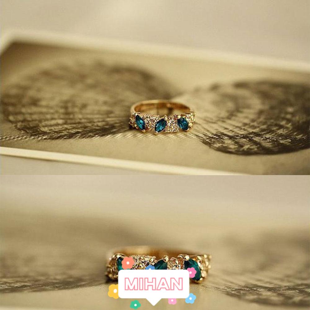MIHAN1 Women Emerald Sweet|Finger Ring Luxury Fashion Dazzing Shiny Vintage