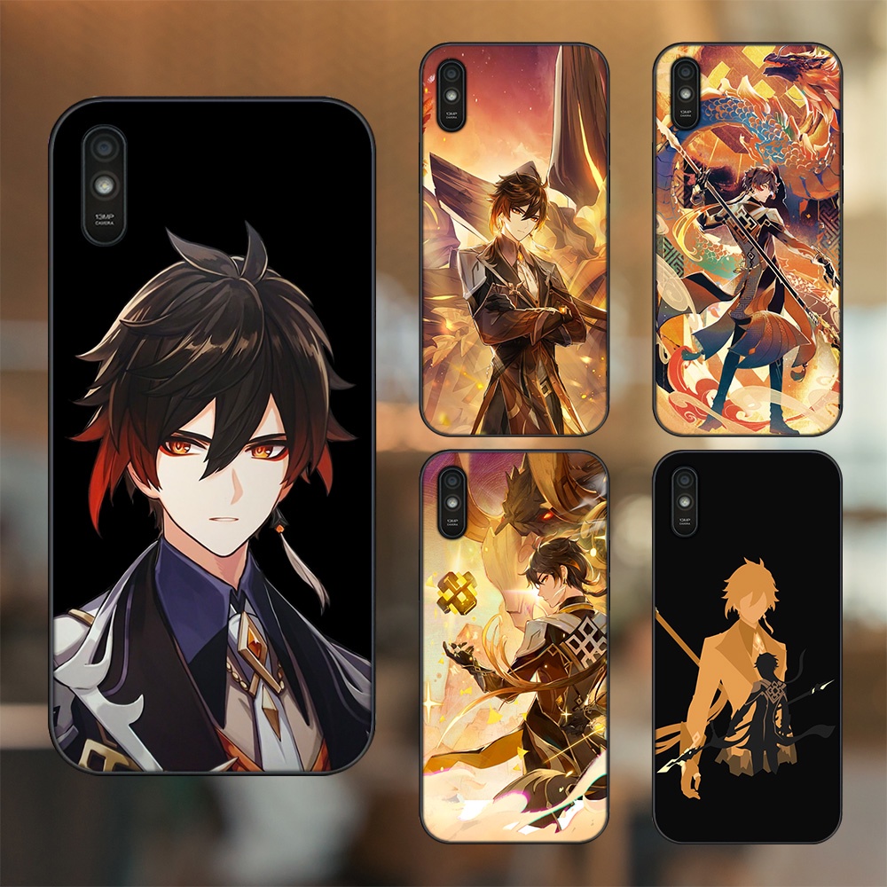 Ốp lưng Xiaomi Redmi 9A viền đen in hình Zhongli Genshin Impact