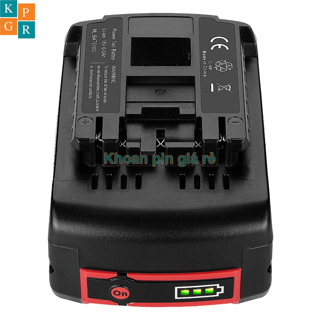 KPGR Vỏ pin Bosch 18V Li-ion 3.7V nhận sạc zin