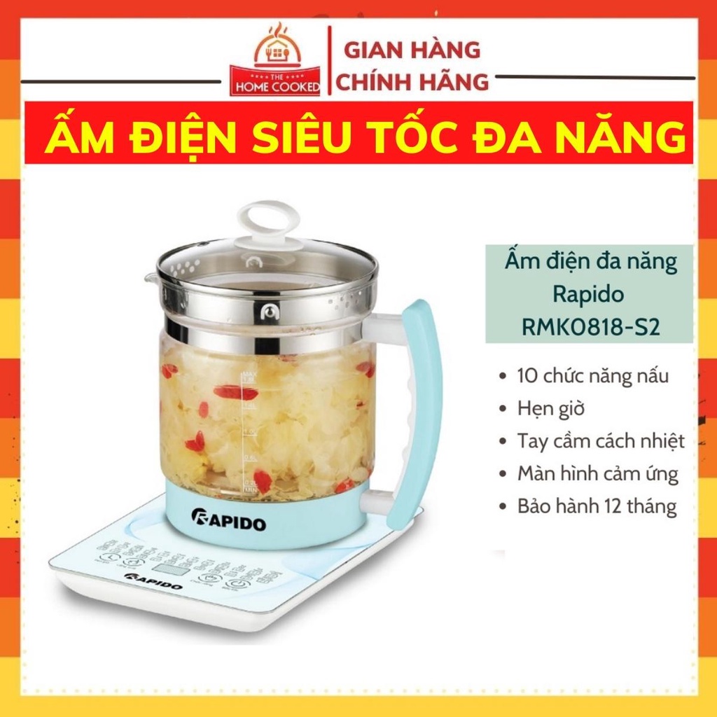 [Mã ELHA03 giảm 5% đơn 300K] Ấm siêu tốc điện đa năng Rapido