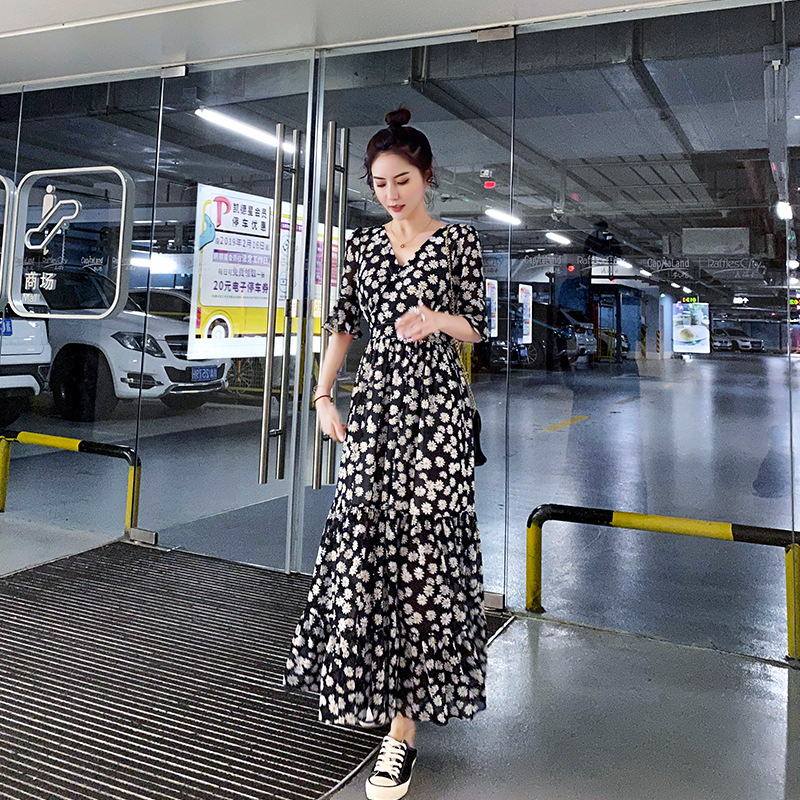 NRVP Đầm hoa phong cách Pháp thời trang nữ