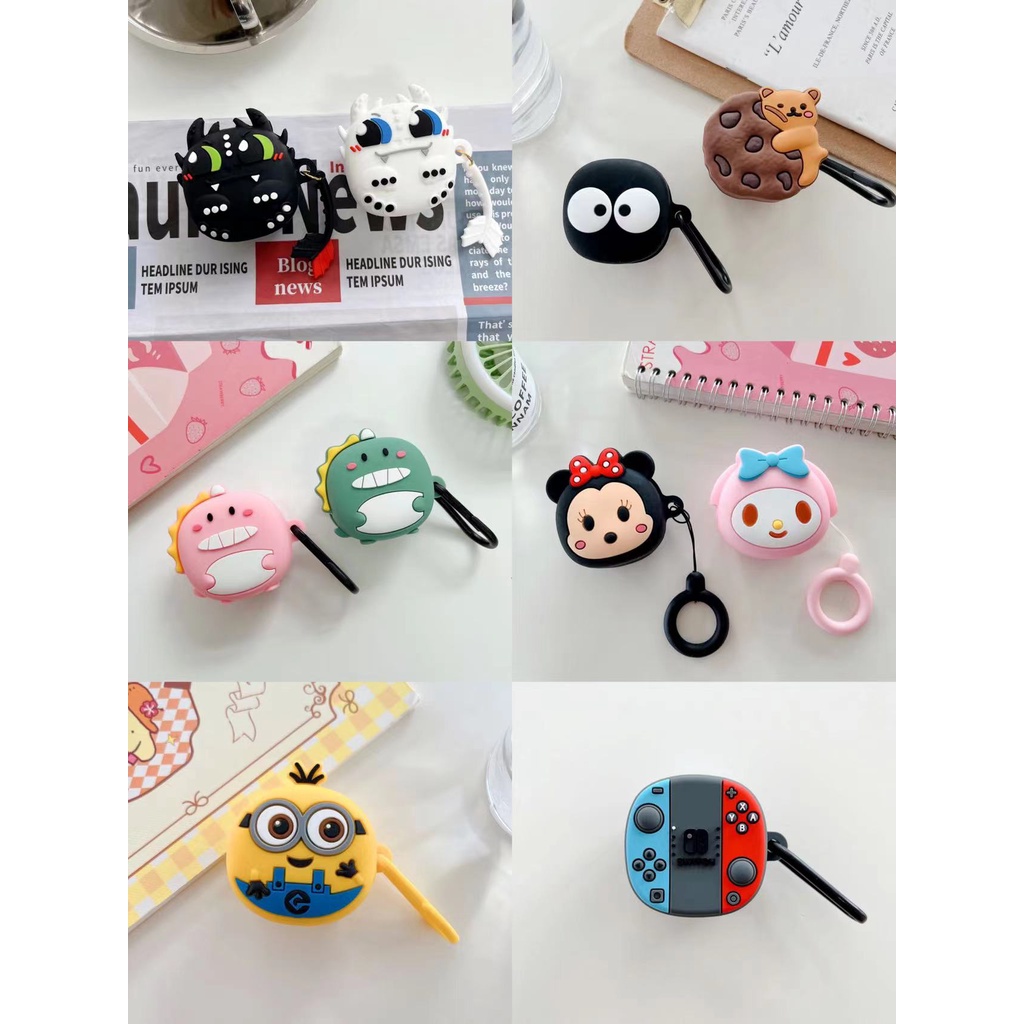 Vỏ Hộp Sạc Tai Nghe bluetooth Không Dây Bằng Silicon Mềm Họa Tiết Hoạt Hình 3D Dễ Thương Cho Baseus Bowie WM02