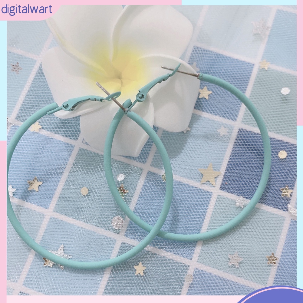 Khuyên Tai Tròn Lớn Màu Sắc Kẹo Ngọt Sáng Tạo Dành Cho Nữ