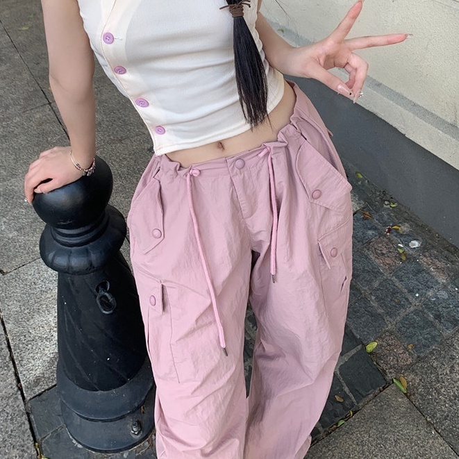 QKOOLE Quần dài  ống rộng phong cách Hàn Quốc trẻ trung dành cho nữ