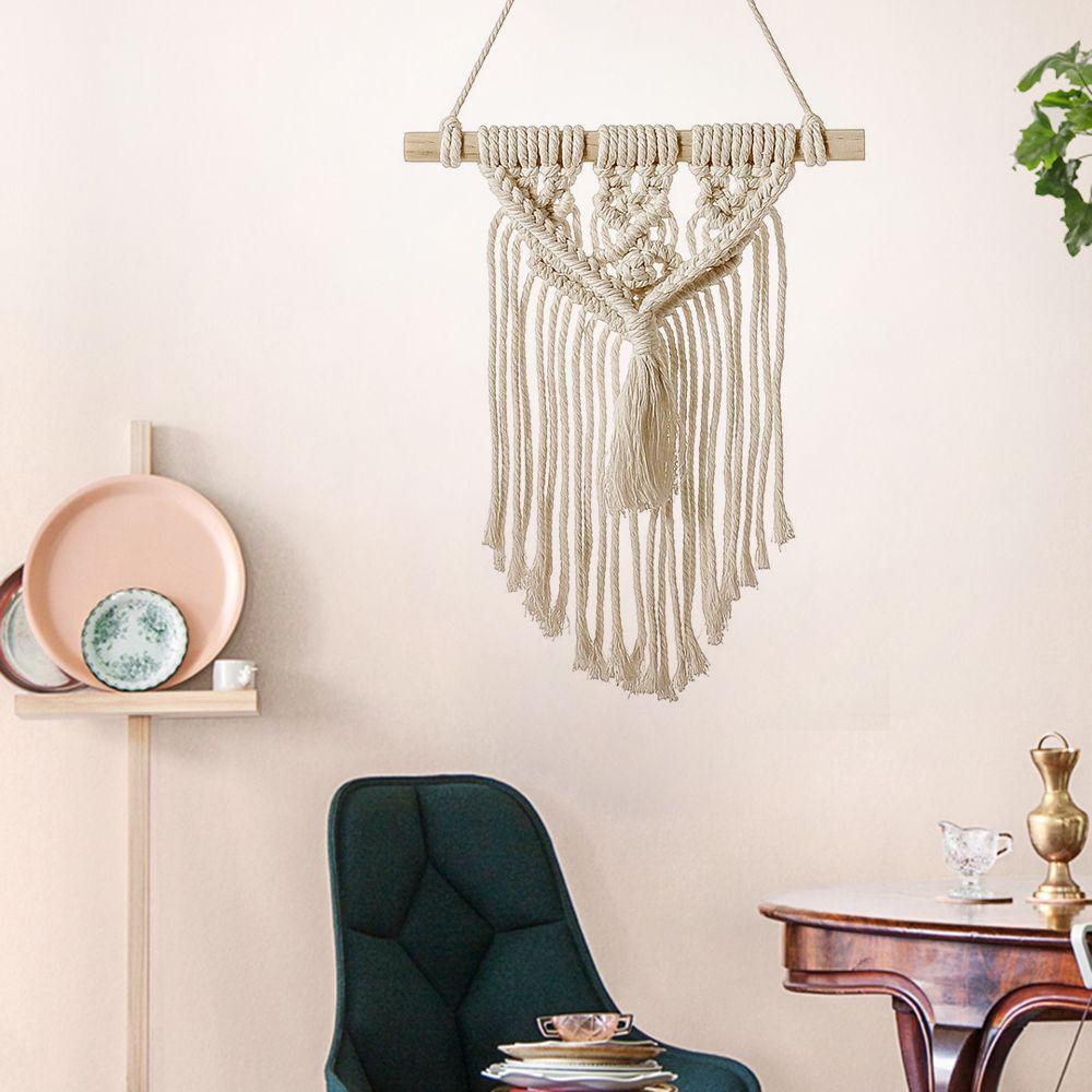 Thảm Gỗ Dệt Tay Treo Tường Trang Trí Phòng Khách