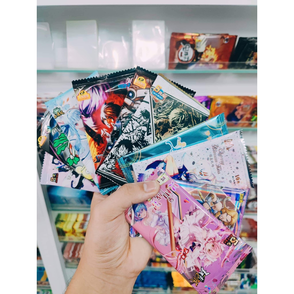 Tổng hợp Set 5 ảnh thẻ nhân phẩm Anime Digimon Waifu Jujutsu Kaisen Jojo Conan ngẫu nhiên chibi xinh xắn