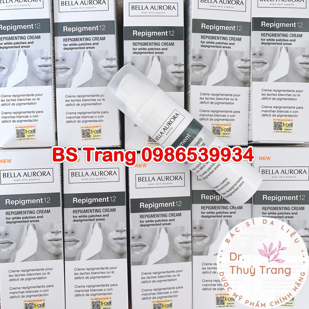 [Chính hãng] Kem hỗ trợ mất sắc tố da Bella Aurora Repigment12 Cream - 75ml - Repigment