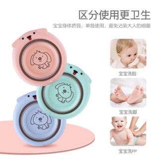 Chậu rửa mặt gấp gọn hình cún sẵn hàng  hinh con chó