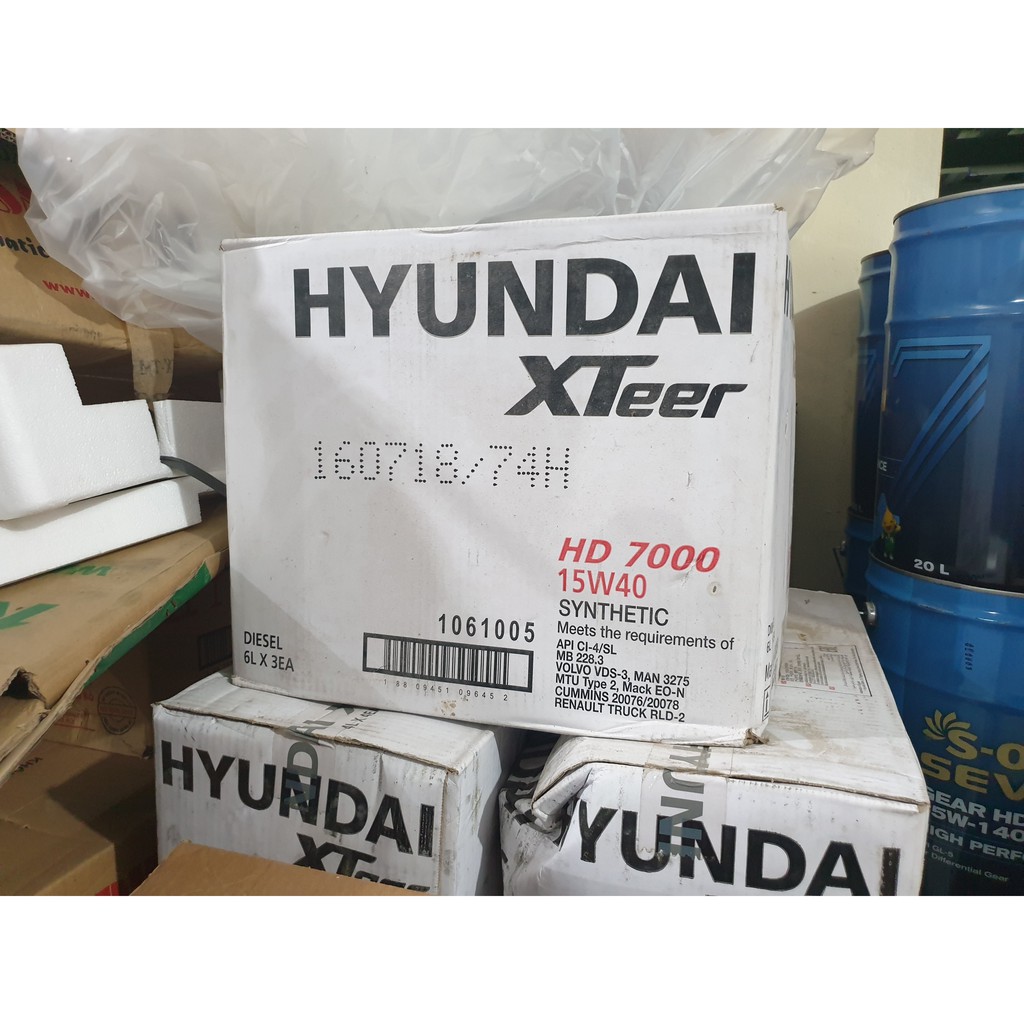 Dầu nhớt ô tô máy dầu Huyndai HD 7000 - Nhập khẩu 100% từ Hàn Quốc - Phù hợp cho xe chạy dầu đời mới.