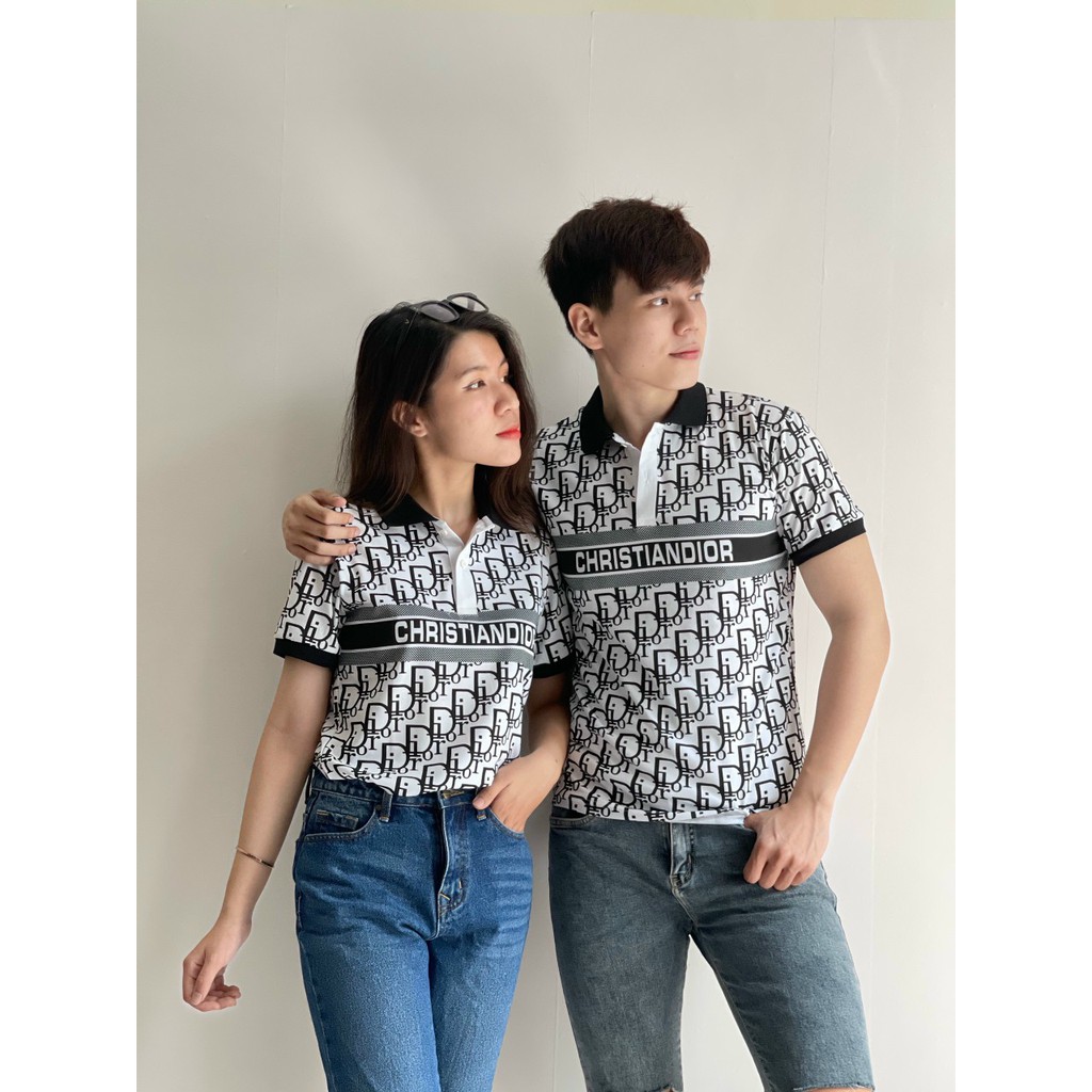 Áo thun nam nữ POLO vải cá sấu cotton cao cấp ngắn tay in hoa vặn siêu Hot - TT27 | BigBuy360 - bigbuy360.vn
