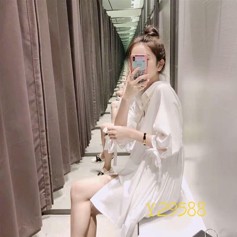 Đầm sơ mi tay lỡ