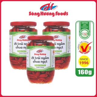 3 Hũ Ớt Ngâm Chua Ngọt Sông Hương Foods Hũ 160g - Ăn kèm , bún , phở , mì tôm , thịt nướng , tốt tiêu hóa, cay tự nhiên