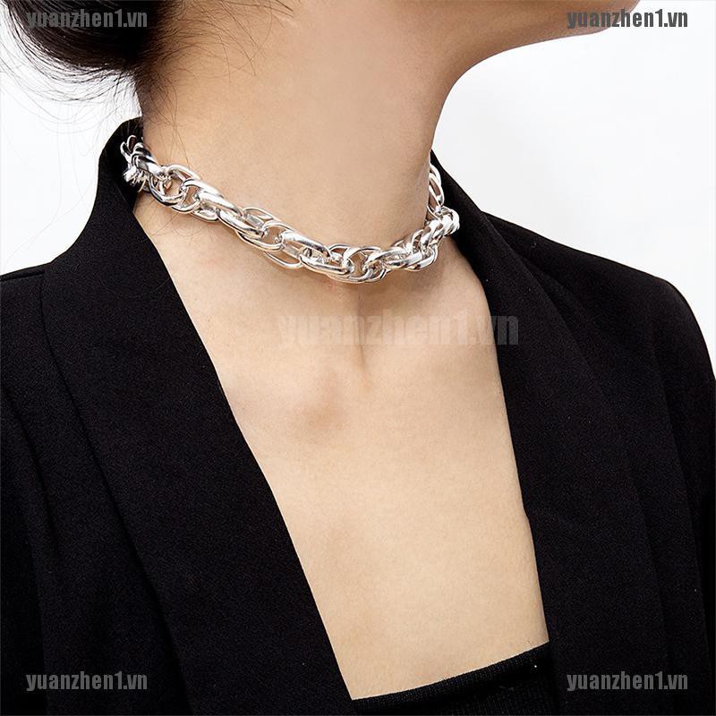 [YUANZHEN1] Vòng Cổ Choker Kim Loại Dày Phong Cách Punk Cho Nữ