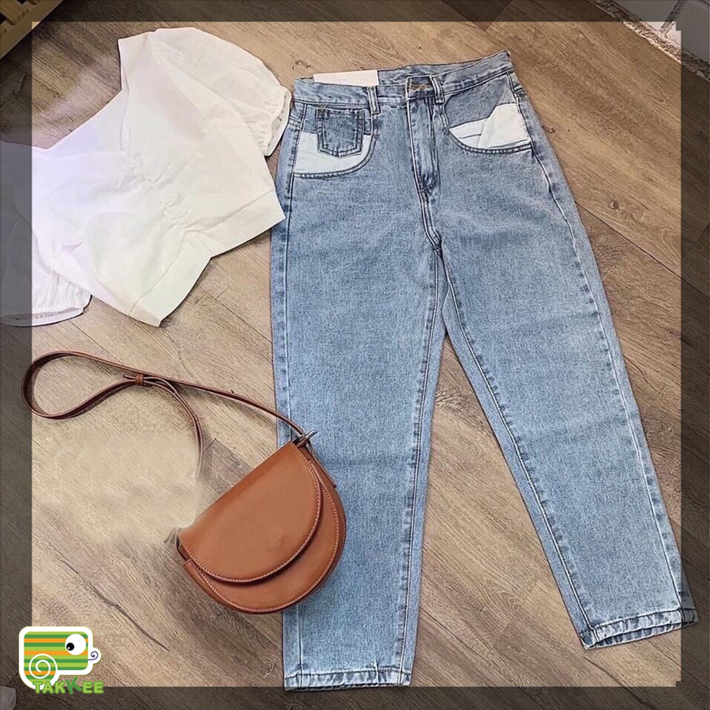 Quần jean baggy túi cách điệu dáng mới