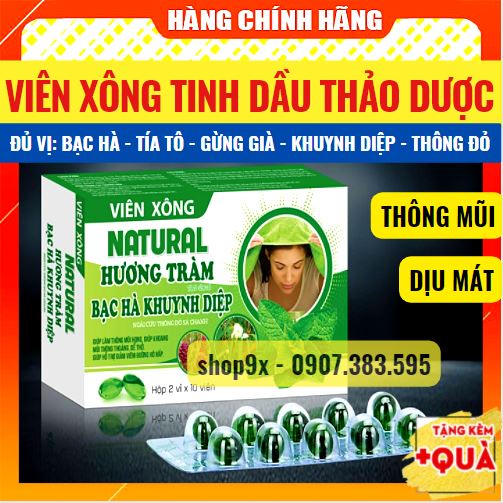 Viên Xông Hương Tràm Báo Gấm - Tinh Dầu Thảo Dược Xông Giải Cảm (20 Viên/ Hộp)