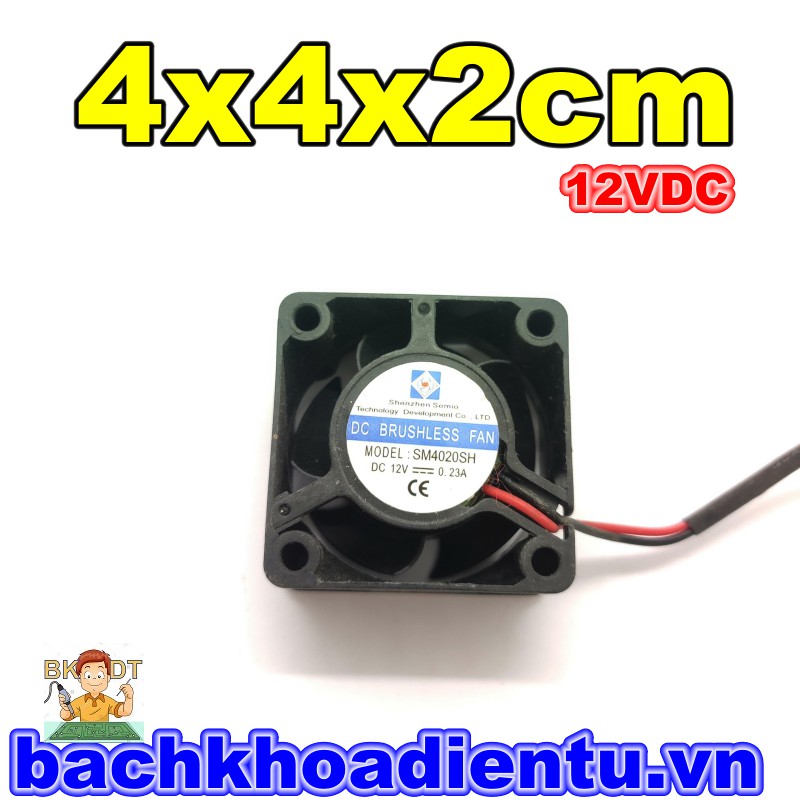 Quạt tản nhiệt DC 12V 4x4x2cm